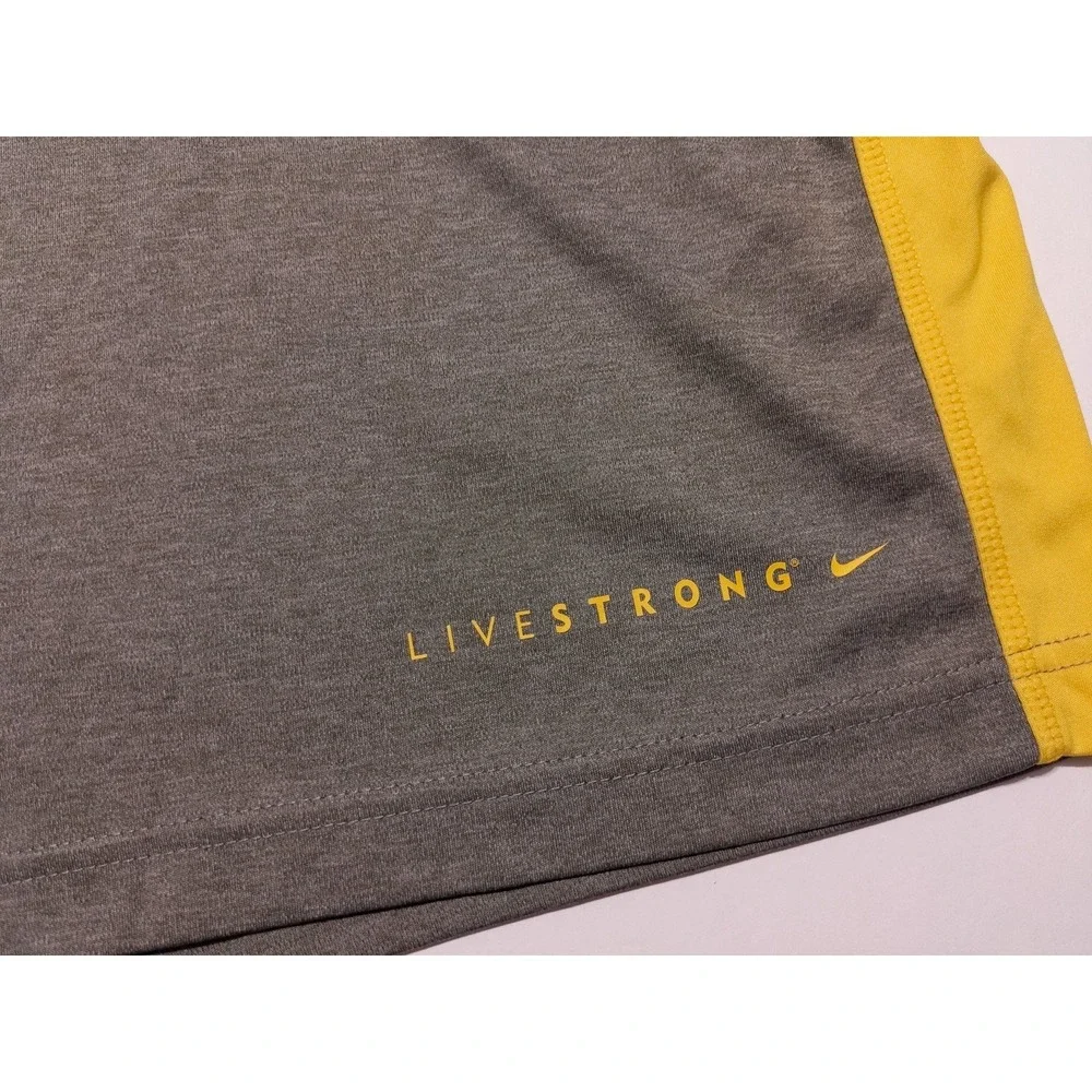 NIKE Livestrong Athletic Shorts 450833 Gray Yellow Men's XL‎